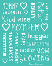 Load image into Gallery viewer, Mother Throw Blanket for Loving, Kind & Inspiring Moms (Teal)