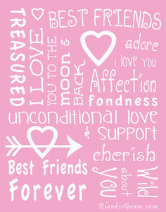 I love You Throw Blanket The Perfect Caring Gift for Best Friends, Couples & Family, (Pink)