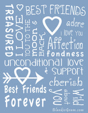 Load image into Gallery viewer, I love You Throw Blanket The Perfect Caring Gift for Best Friends, Couples & Family, (Blue)