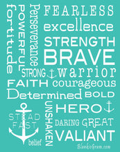 Load image into Gallery viewer, Bravery Inspirational Throw Blanket For Strength & Encouragement (Teal)