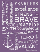 Load image into Gallery viewer, Bravery Inspirational Throw Blanket For Strength & Encouragement (Purple)