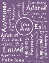 Load image into Gallery viewer, You Are Awesome Throw Blanket to Express Gratitude and Admiration (Purple)