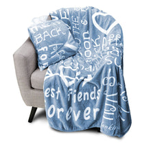 Load image into Gallery viewer, I love You Throw Blanket The Perfect Caring Gift for Best Friends, Couples & Family, (Blue)