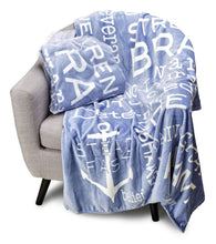 Load image into Gallery viewer, Bravery Inspirational Throw Blanket For Strength & Encouragement (Blue)