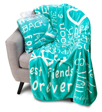 Load image into Gallery viewer, I love You Throw Blanket The Perfect Caring Gift for Best Friends, Couples & Family, (Teal)