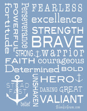 Load image into Gallery viewer, Bravery Inspirational Throw Blanket For Strength & Encouragement (Blue)