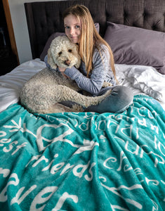 I love You Throw Blanket The Perfect Caring Gift for Best Friends, Couples & Family, (Teal)