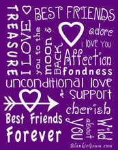Load image into Gallery viewer, I love You Throw Blanket The Perfect Caring Gift for Best Friends, Couples & Family, ( Purple)
