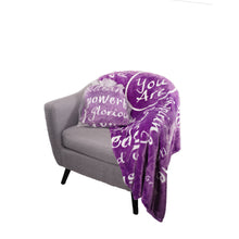 Load image into Gallery viewer, You Are Awesome Throw Blanket to Express Gratitude and Admiration (Purple)