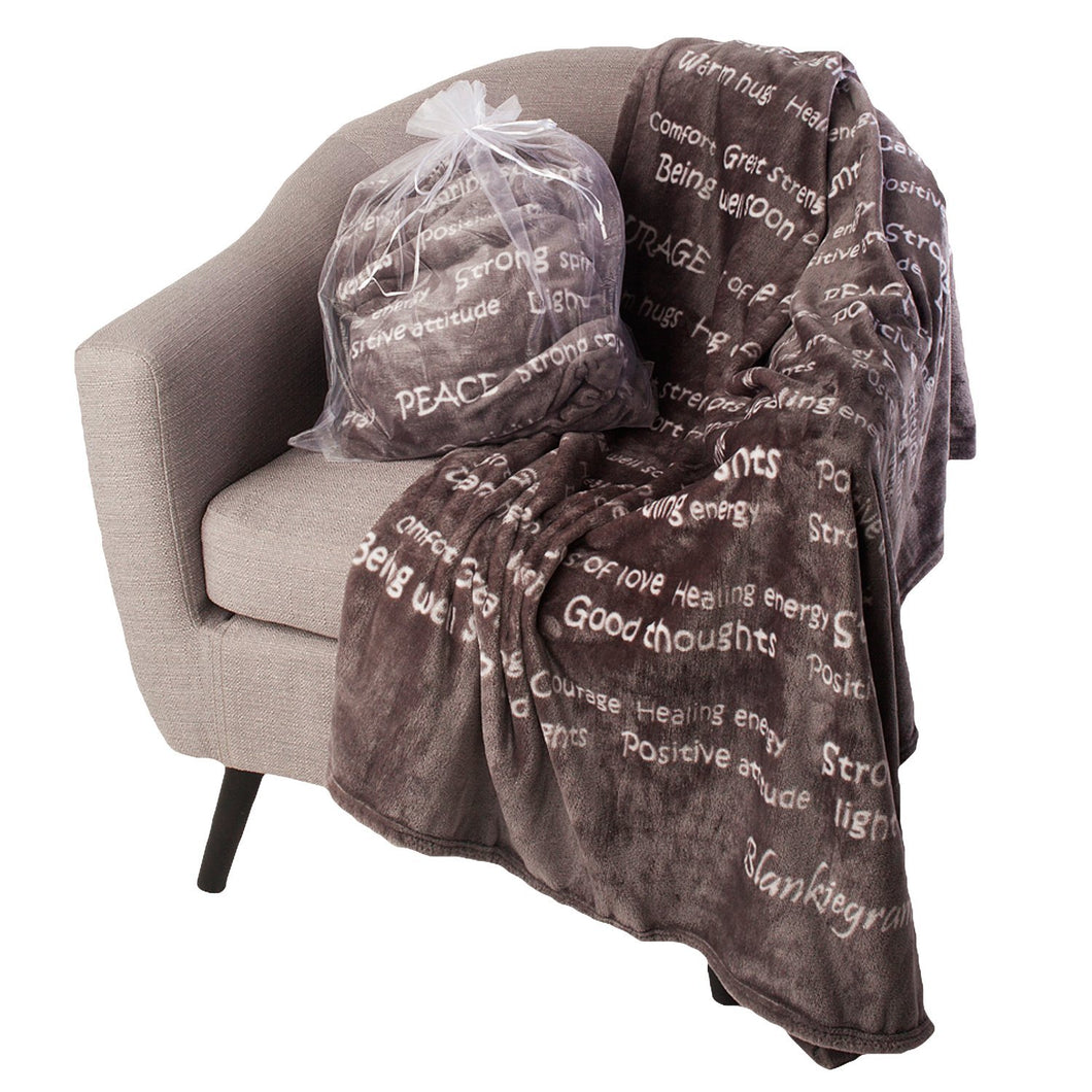 Healing Thoughts Blanket The Perfect Caring Gift (Gray)