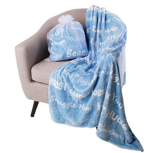 Hugs Blanket The Perfect Caring Gift (Blue)