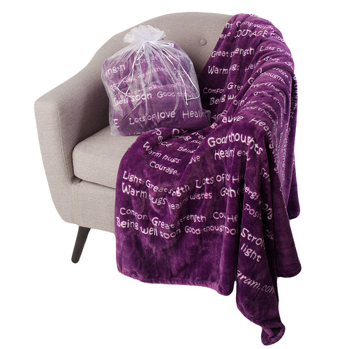 Healing Thoughts Blanket The Perfect Caring Gift (Purple)