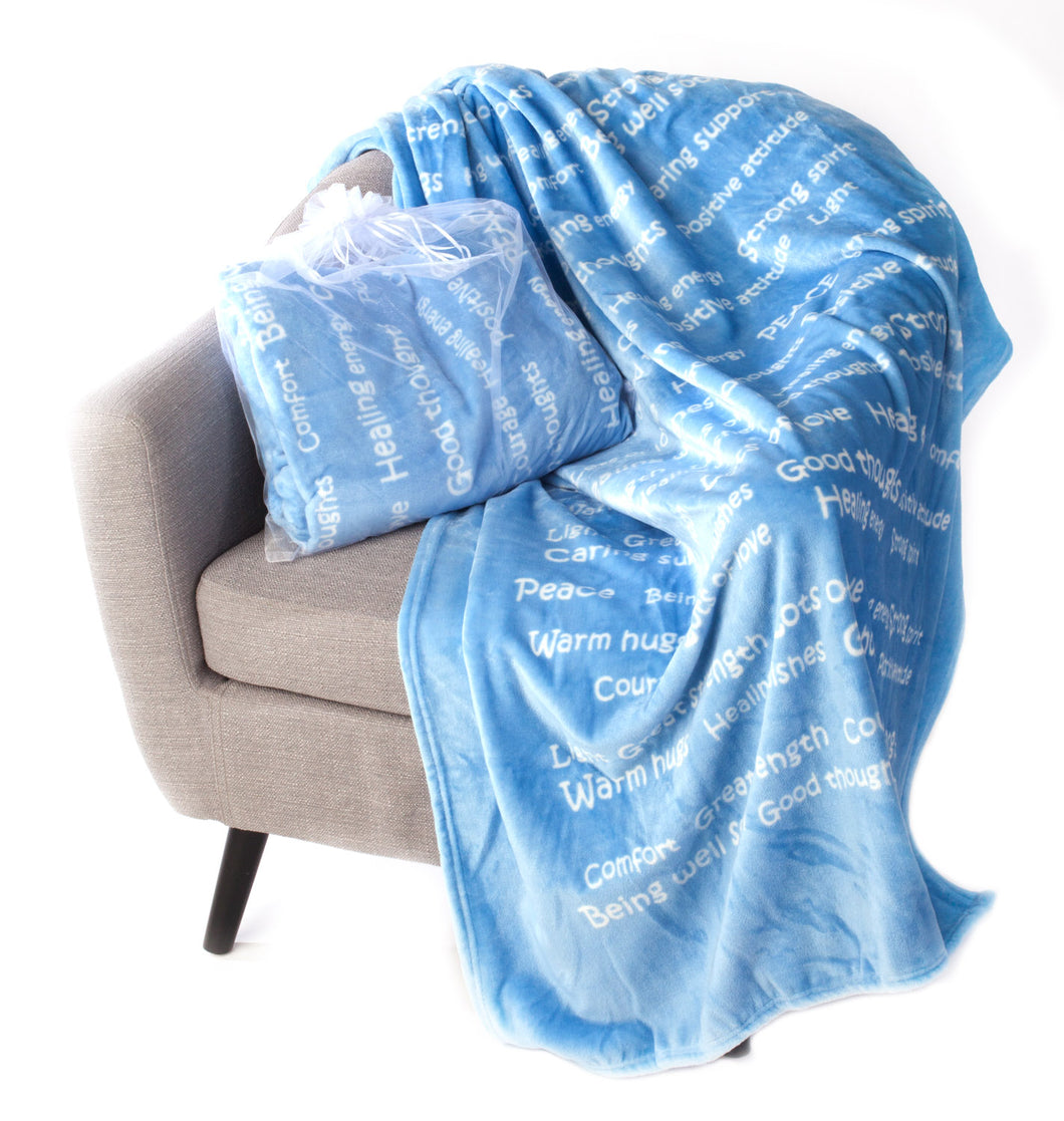 Healing Thoughts Blanket The Perfect Caring Gift (Blue)