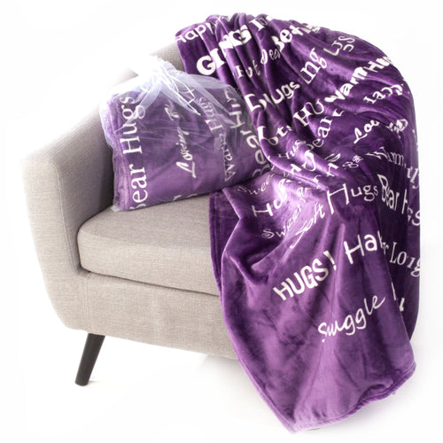 Hugs Blanket The Perfect Caring Gift (Purple)