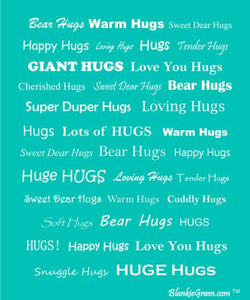 Hugs Blanket The Perfect Caring Gift (Teal)