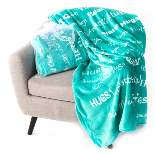 Hugs Blanket The Perfect Caring Gift (Teal)