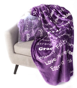 Faith Blanket the Perfect Caring Gift (Purple)