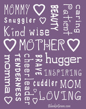 Load image into Gallery viewer, Mother Throw Blanket for Loving, Kind &amp; Inspiring Moms (Purple)