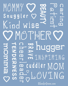Mother Throw Blanket for Loving, Kind & Inspiring Moms (Blue)