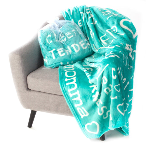 Mother Throw Blanket for Loving, Kind & Inspiring Moms (Teal)