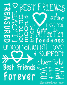 I love You Throw Blanket The Perfect Caring Gift for Best Friends, Couples & Family, (Teal)