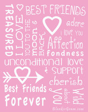 Load image into Gallery viewer, I love You Throw Blanket The Perfect Caring Gift for Best Friends, Couples &amp; Family, (Pink)