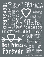 Load image into Gallery viewer, I love You Throw Blanket The Perfect Caring Gift for Best Friends, Couples &amp; Family, (Grey)