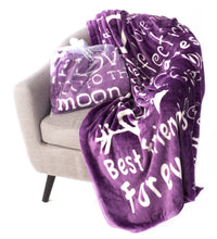 Load image into Gallery viewer, I love You Throw Blanket The Perfect Caring Gift for Best Friends, Couples &amp; Family, ( Purple)