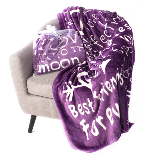 I love You Throw Blanket The Perfect Caring Gift for Best Friends, Couples & Family, ( Purple)
