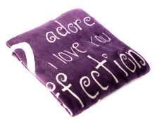 Load image into Gallery viewer, I love You Throw Blanket The Perfect Caring Gift for Best Friends, Couples &amp; Family, ( Purple)