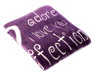 I love You Throw Blanket The Perfect Caring Gift for Best Friends, Couples & Family, ( Purple)