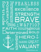 Load image into Gallery viewer, Bravery Inspirational Throw Blanket For Strength &amp; Encouragement (Teal)