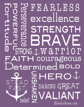 Load image into Gallery viewer, Bravery Inspirational Throw Blanket For Strength &amp; Encouragement (Purple)