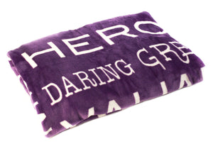 Bravery Inspirational Throw Blanket For Strength & Encouragement (Purple)