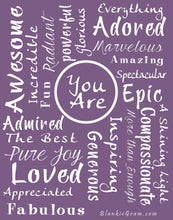Load image into Gallery viewer, You Are Awesome Throw Blanket to Express Gratitude and Admiration (Purple)