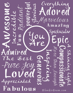 You Are Awesome Throw Blanket to Express Gratitude and Admiration (Purple)