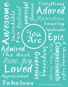 You Are Awesome Throw Blanket to Express Gratitude and Admiration (Teal)