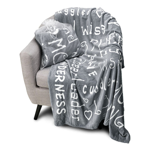 Mother Throw Blanket for Loving, Kind & Inspiring Moms (Grey)