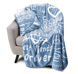 I love You Throw Blanket The Perfect Caring Gift for Best Friends, Couples & Family, (Blue)