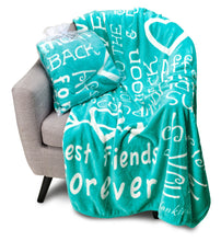Load image into Gallery viewer, I love You Throw Blanket The Perfect Caring Gift for Best Friends, Couples &amp; Family, (Teal)