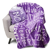 Load image into Gallery viewer, Mother Throw Blanket for Loving, Kind &amp; Inspiring Moms (Purple)