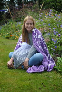 You Are Awesome Throw Blanket to Express Gratitude and Admiration (Purple)