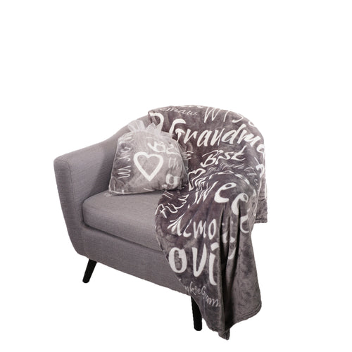 Grandmother Throw Blanket for Kind Loving and Inspiring Grandmas The Perfect Caring Gift (Gray)