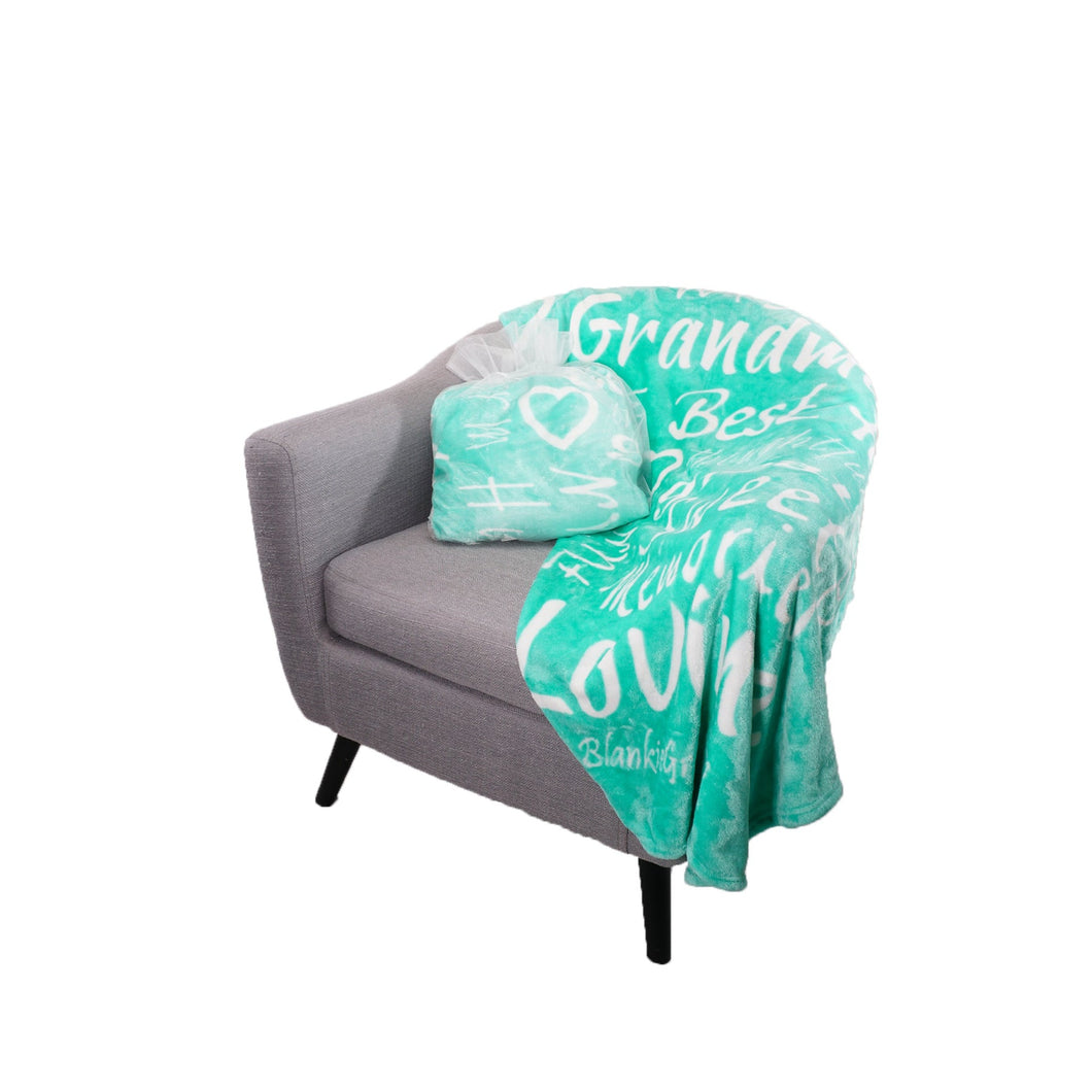 Grandmother Throw Blanket for Kind Loving and Inspiring Grandmas The Perfect Caring Gift (Teal)