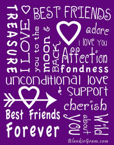 I love You Throw Blanket The Perfect Caring Gift for Best Friends, Couples & Family, ( Purple)
