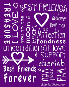 I love You Throw Blanket The Perfect Caring Gift for Best Friends, Couples & Family, ( Purple)