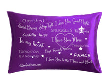 Load image into Gallery viewer, Say I Love You with This Satin Pillowcase The Perfect Caring Gift That says I Care for My Family, Best Friends and Sweethearts (Purple,Large)
