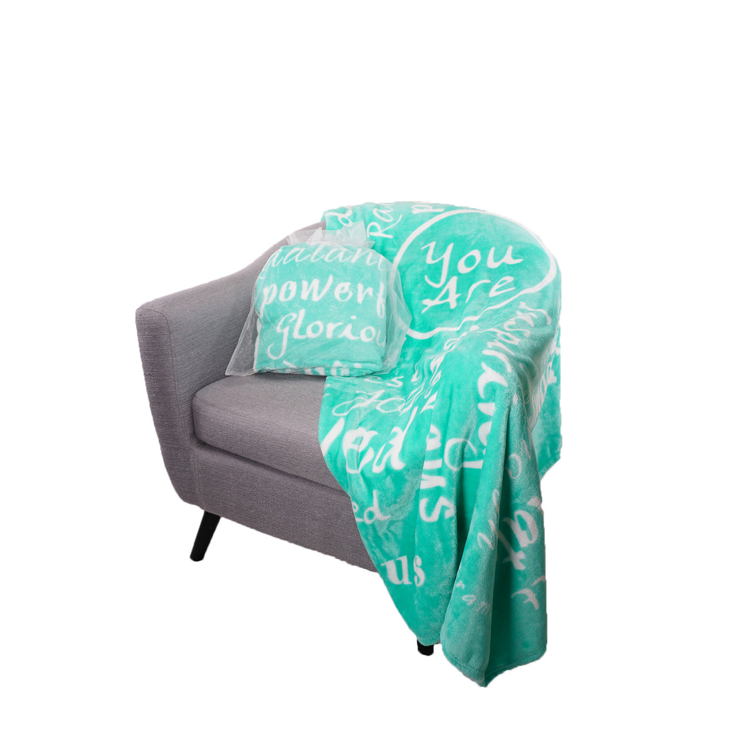 You Are Awesome Throw Blanket to Express Gratitude and Admiration (Teal)