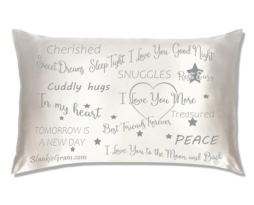 Say I Love You with This Satin Pillowcase The Perfect Caring Gift That says I Care for My Family, Best Friends and Sweethearts (Gray,Medium)