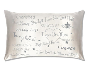 Say I Love You with This Satin Pillowcase The Perfect Caring Gift That says I Care for My Family, Best Friends and Sweethearts (Grey,Large)